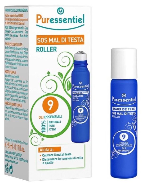 Headache Roll-On with 9 Essential Oils for Headache Relief