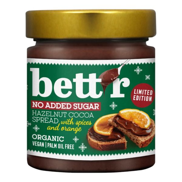 Vegan Chocolate & Hazelnut Spread with Spices and Orange - Gluten Free