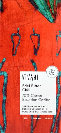 70% Κακάο Μαύρη Σοκολάτα με Τσίλι BIO