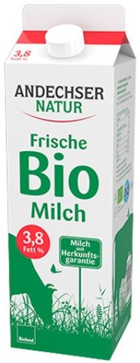 Βιολογικό Γάλα Αγελαδινό Υψηλής Παστερίωσης  Πληρες 3,8%