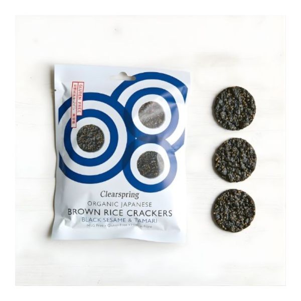 Brown Rice Crackers with Black Sesame & Tamari