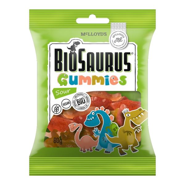 Ζελεδάκια Sour Biosaurus vegan