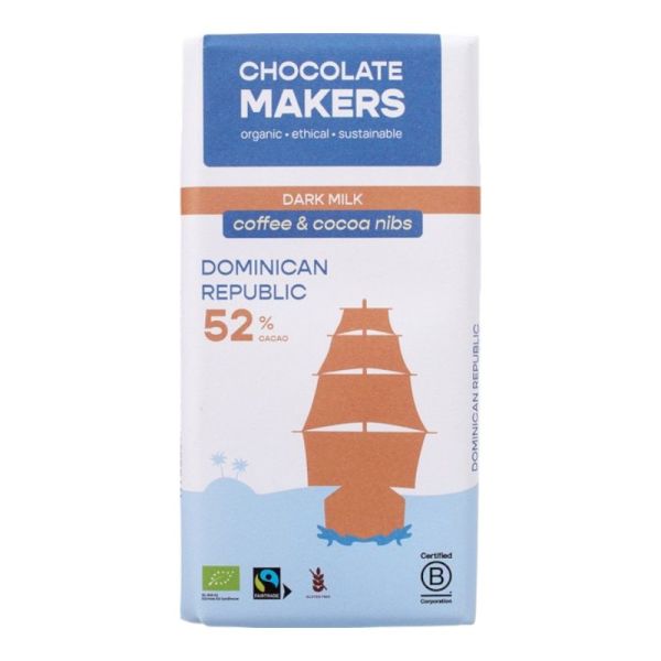 Σοκολάτα 52% με Καφέ και Κακάο Nibs
